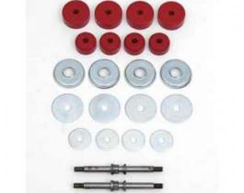 Chevy Front Motor Mounting Kit, With Red Polyurethane Grommets, V8, 1955-1957
