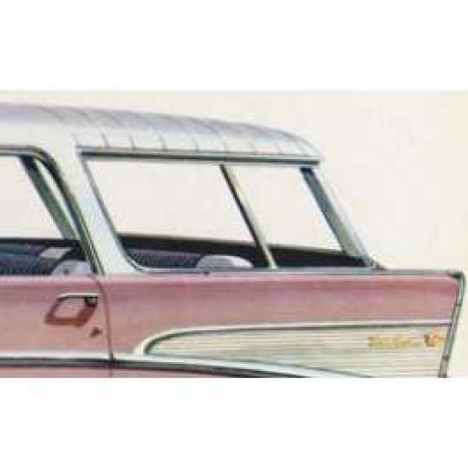 Chevy Rear Curved Quarter Glass, Right, Clear, Nomad, 1955-1957