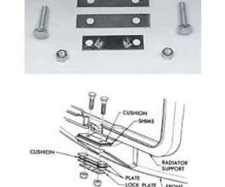 Chevy Radiator Support Mounting Kit, 1955-1957
