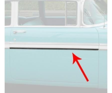 Chevy Front Door Molding, Bel Air, Left Upper Or Right Lower, For 2-Door, Show Quality, 1956
