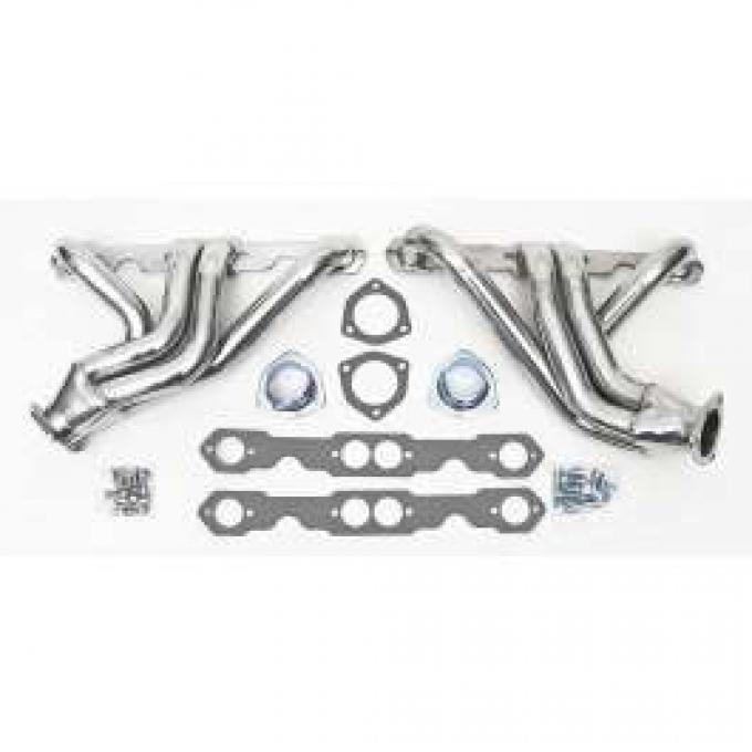 Chevy Headers, Shorty 3/4" Length, Ceramic Coated, Small Block, 1955-1957