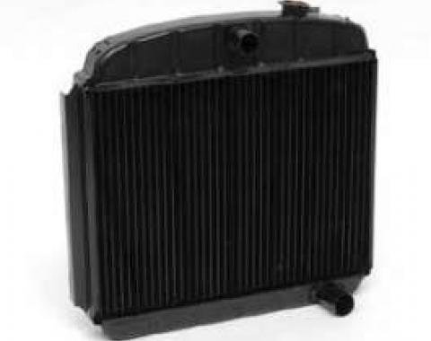 Chevy Radiator, Copper Core, V8 Position, For Cars With Manual Transmission, U.S. Radiator, 1955-1957