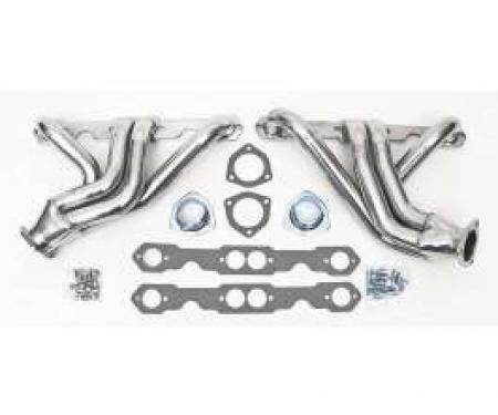 Chevy Headers, Shorty 3/4" Length, Ceramic Coated, Small Block, 1955-1957