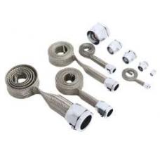 Chevy Hose Cover Kit, Stainless Steel, Universal, With Stainless Steel Clamps 1955-1957
