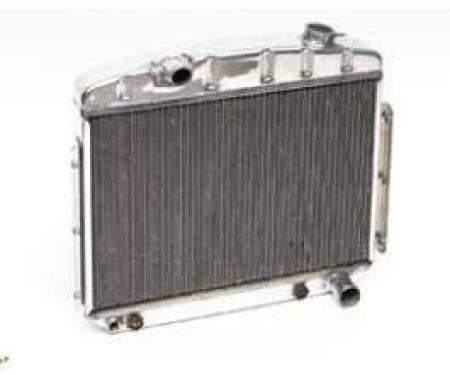 Chevy Radiator, Polished Aluminum, 6-Cylinder Position, Griffin HP Series, 1957