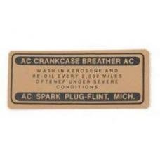 Chevy Oil Cap Breather Decal, 1955-1957