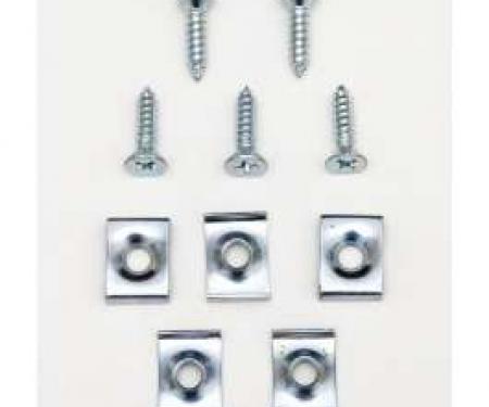 Chevy Cowl Weatherstrip Clip & Screw Set, 1957