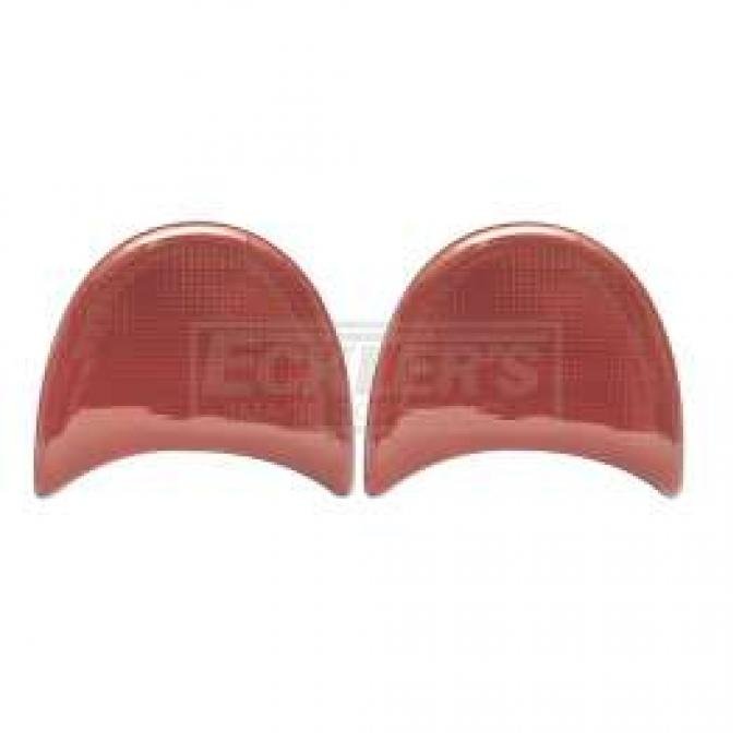 Chevy Custom Taillight Lenses, Red, 1957