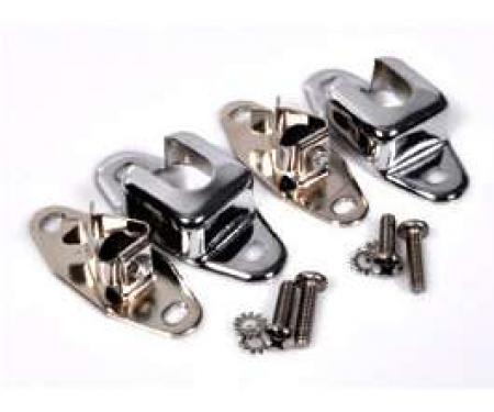 Chevy Seat Back Latches, Nomad & Wagon, Rear, Chrome, 1955-1957