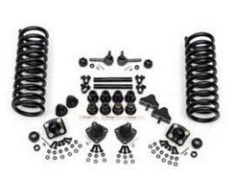 Chevy Front End Rebuild Kit, With Rack & Pinion, 2 Drop Springs & Urethane Bushings, 1955-1957