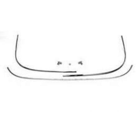 Chevy Rear Glass Set, Stainless Steel, Restored, 2-Door Hardtop, 1955-1957