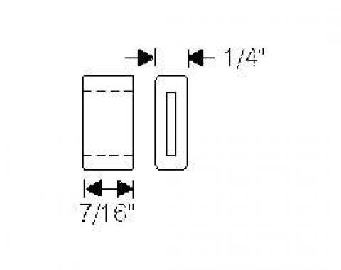 Chevy Window Stop Rubber Bumper, Rear Quarter Window, Lower, 1949-1953