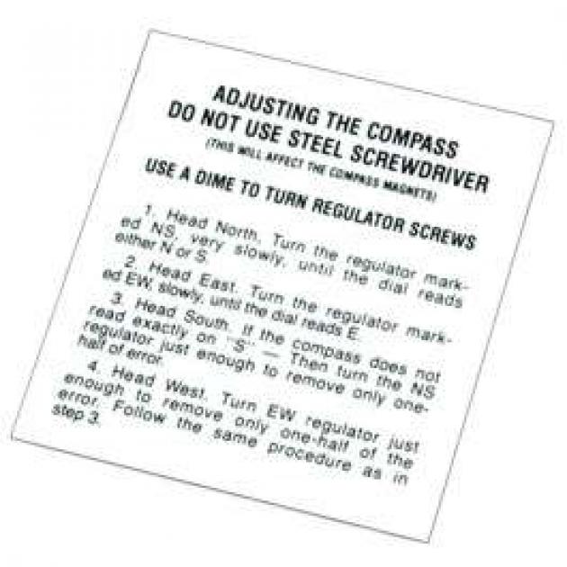 Chevy Glove Box Compass Instructions Decal, 19491954 Classic Chevy
