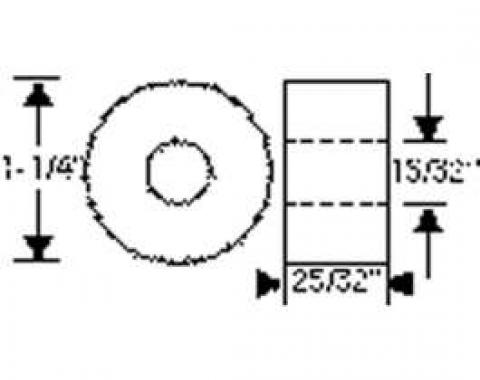 Chevy Bushing, Shock Absorber, Rear, 1949-1951