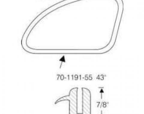 Chevy Weatherstripping, Fixed Rear Quarter Windows, 150 Coupe, 1949-1952