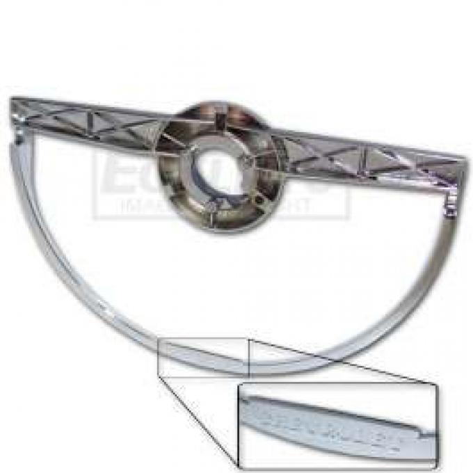 Early Chevy Horn Ring, Chrome With Embossed Chevrolet, 1949-1950