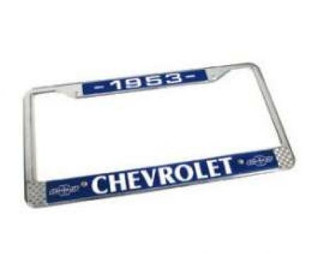 Chevy License Plate Frame, With Chevy Logo, 1953