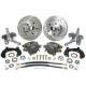 Chevy Power Front Disc Brake Kit, At The Wheel, With Ford Bolt Pattern, Drilled & Slotted Rotors, For Mustang II, 1949-1954