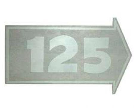 Chevy Valve Cover Decal, Automatic Transmission, 125 HP, 1953-1954