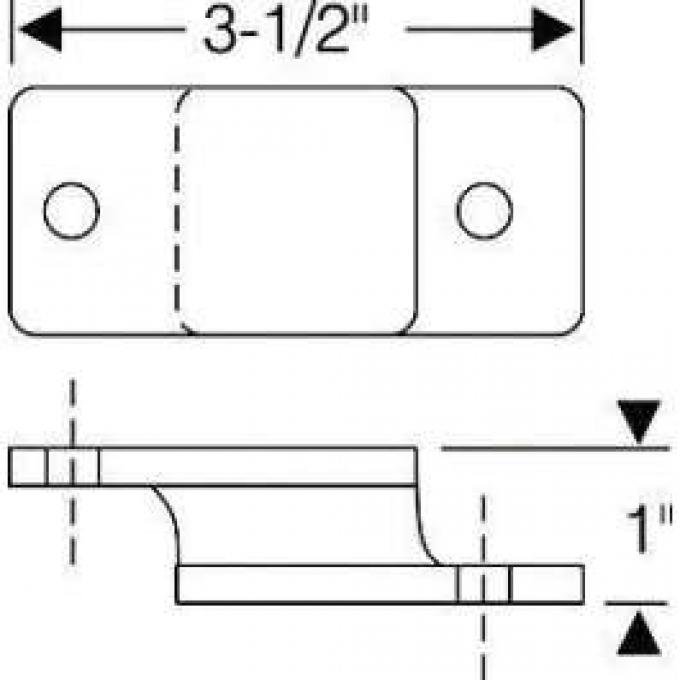 Chevy Tailpipe Hanger Insulator, Center, Rubber, 1951-1954