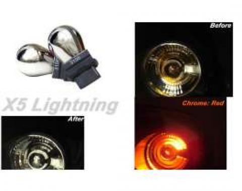 Light Bulbs, 3156, Chrome X5 Lightning Red Silver Stealth
