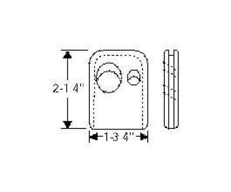 Chevy Grommet, Firewall, Square, Convertible Top Lines, Wiring, Speedometer Cable, 1949-1954