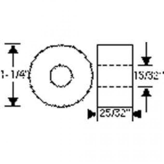 Chevy Bushing, Shock Absorber, Rear, 1949-1951