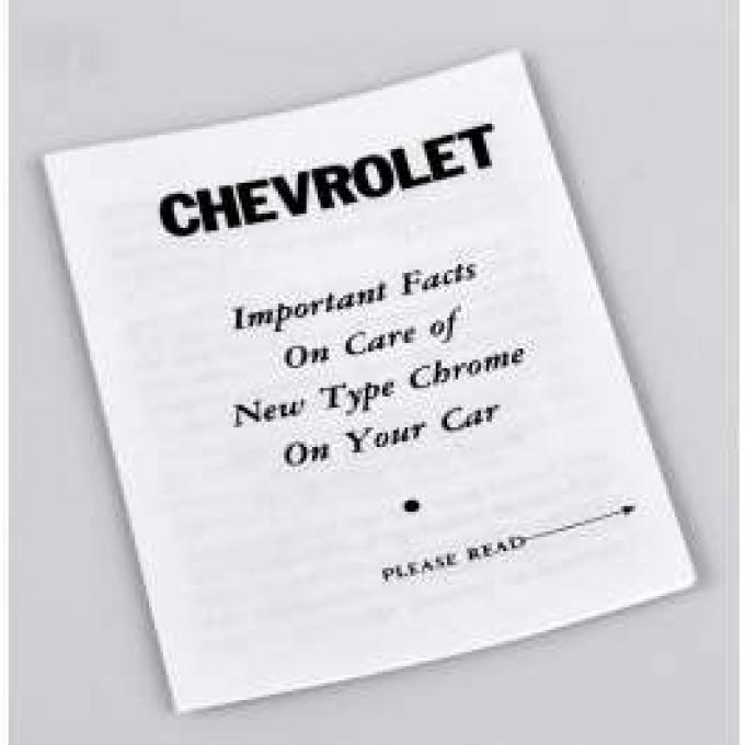 Chevy Chrome Care Instruction Folder, 1953-1954