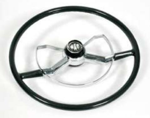 Chevy Complete Steering Wheel, Butterfly Style, Black, 1950-1952