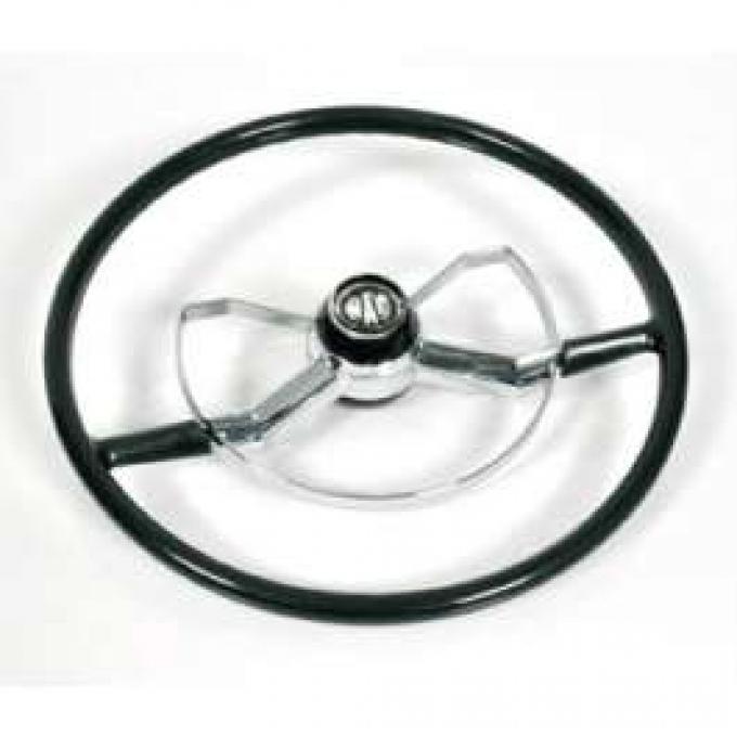 Chevy Complete Steering Wheel, Butterfly Style, Black, 1950-1952