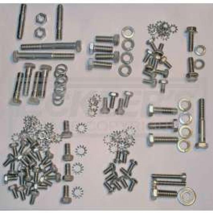 Chevy Engine Bolt Kit, Stainless Steel, 235ci 6-Cylinder, Use With Original Style Valve Cover, 1949-1954