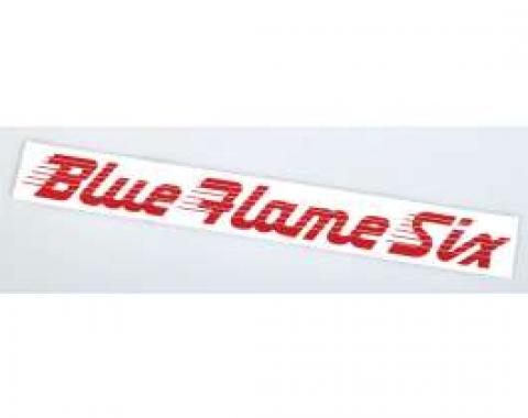 Chevy Valve Cover Decal, Blue Flame Six, 6-Cylinder, 1949-1952