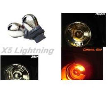 Light Bulbs, 3156, Chrome X5 Lightning Red Silver Stealth