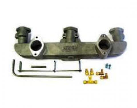 Chevy Fenton Intake Manifold, Aluminum, Dual Carb, 6-Cylinder, 1949-1954