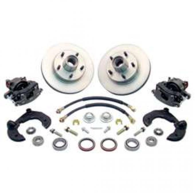 Chevy Power Front Disc Brake Kit, At The Wheel, With Ford Bolt Pattern, Without Spindles, For Mustang II, 1949-1954