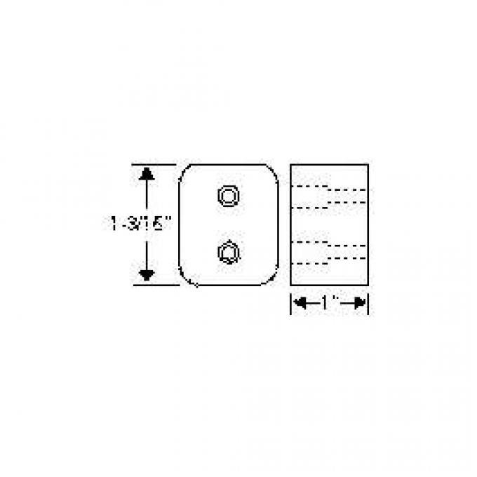 Chevy Rubber Bumpers, Convertible Top Bow, Rear, 1949-1952