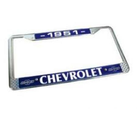 Chevy License Plate Frame, With Chevy Logo, 1951