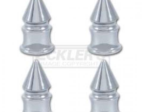 Early Chevy Valve Stem Caps, Chrome Spike, 1949-1954