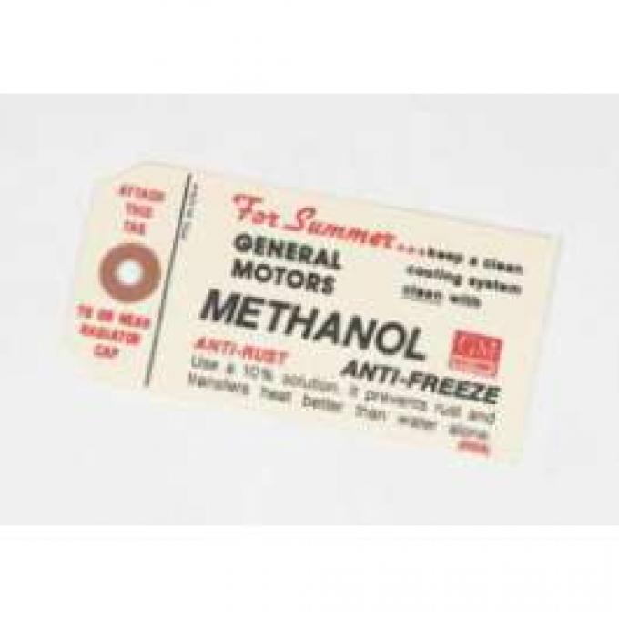 Chevy Methanol Anti-Freeze Tag, 1949-1954