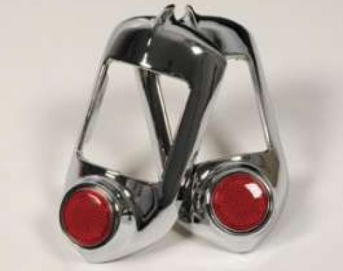 Chevy Taillight Bezels, With Reflectors, 1951-1952