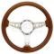 Early Chevy Steering Wheel, Volante S9, Walnut Wood Finish,1949-1954