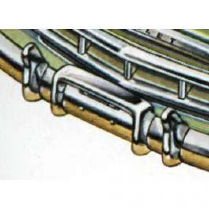 Chevy Chrome Frame, License Plate Surround, Front, 1949