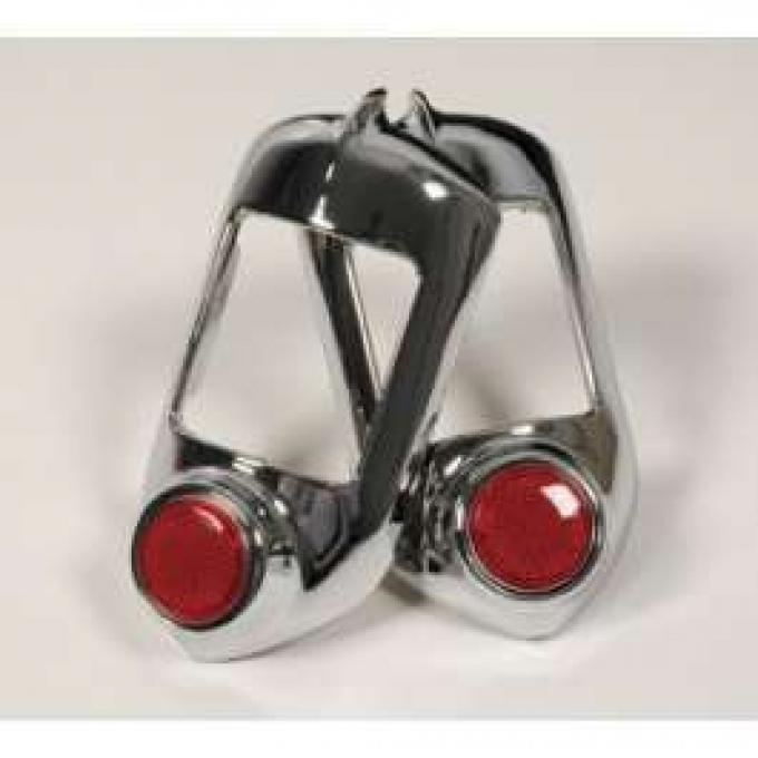 Chevy Taillight Bezels, With Reflectors, 1951-1952