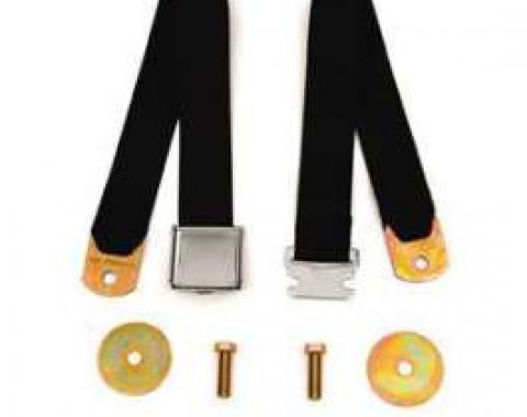 Chevy Seat Belt, Rear, Black, 1949-1954