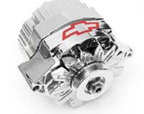 Chevy Alternator, 120 Amp, 1-Wire, Chrome With Bowtie, 1949-1954