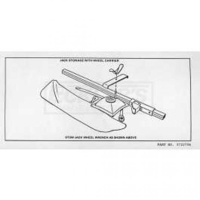 Early Chevy Jacking Stowage Decal, For Cars With Continental Kit, 1954