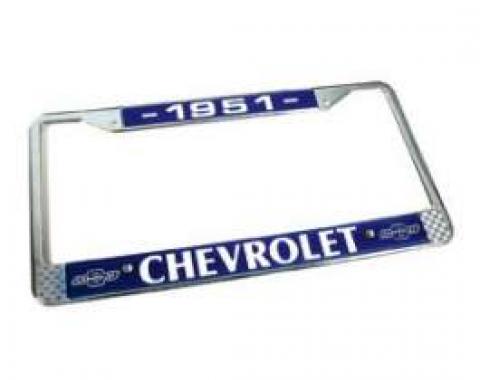 Chevy License Plate Frame, With Chevy Logo, 1951