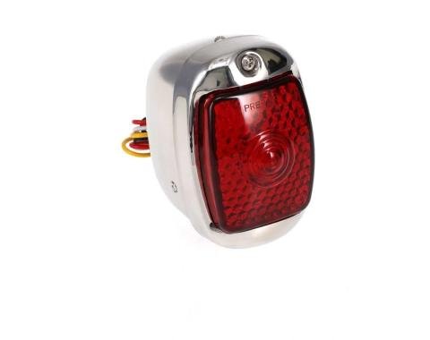 AMD Tail Light Assembly, Red Lens, 27 Red Sequential LED, 6 White License Lamp LED, Stainless Housing, LH, 47-53 Chevy GMC Truck X950-4047-3EL