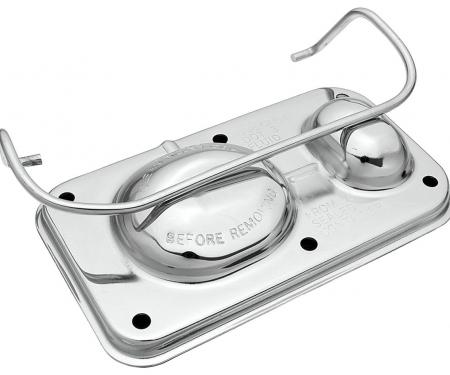 Redline Restomotive Brake Master Cylinder Cover, Power Or Manual, 5-5/8" x 3", Chrome