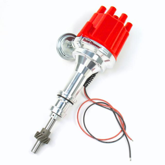 Pertronix Billet Distributor for Ford 351W Engines (Ignitor II) with Vacuum / Mechanical Advance, Red / Female D131701
